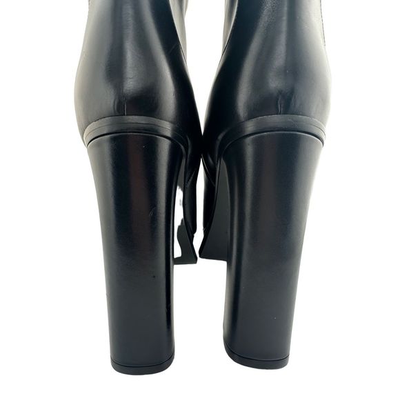 Alexander‎ McQueen Eyelet Black Leather Platform Heeled Boots EU 41.5 Unisex - Picture 7 of 15